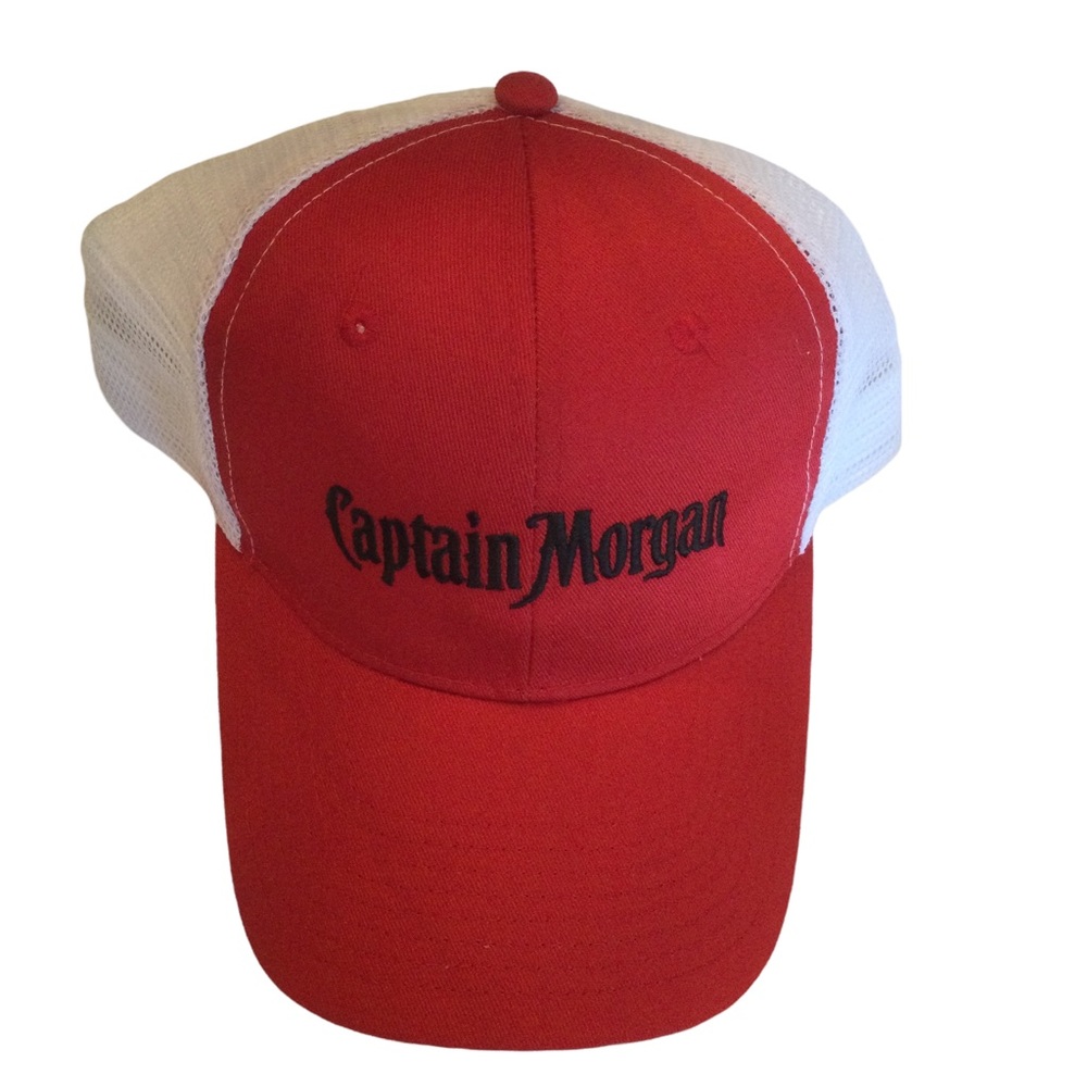 Captain Morgan Advertising White Mesh SnapBack Trucker Hat Cap